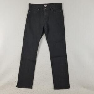 Michael Kors Jeans Mens 34x32 Black Slim Fit Stretch Denim Pants MK Logo Cotton